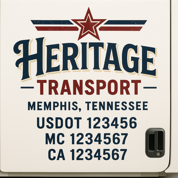 Custom Truck Door Decal Sticker Lettering For Semi-Trucks, Work Trucks, Box Trucks For USDOT Compliance