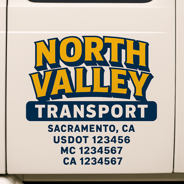 Custom Truck Door Decal Sticker Lettering For Semi-Trucks, Work Trucks, Box Trucks For USDOT Compliance