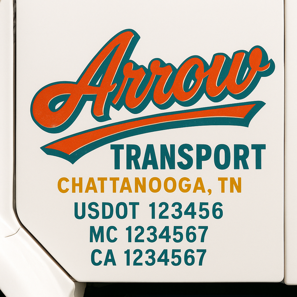 Custom Truck Door Decal Sticker Lettering For Semi-Trucks, Work Trucks, Box Trucks For USDOT Compliance