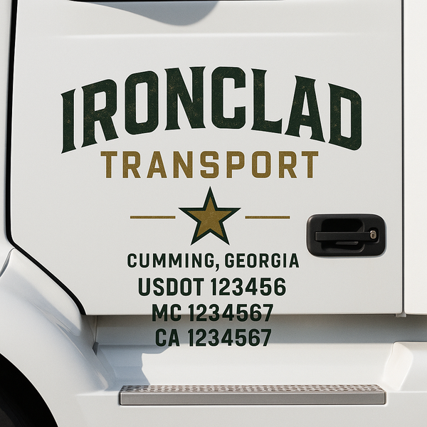 Custom Truck Door Decal Sticker Lettering For Semi-Trucks, Work Trucks, Box Trucks For USDOT Compliance