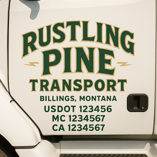 Custom Truck Door Decal Sticker Lettering For Semi-Trucks, Work Trucks, Box Trucks For USDOT Compliance