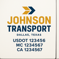 Custom Truck Door Decal Sticker Lettering For Semi-Trucks, Work Trucks, Box Trucks For USDOT Compliance