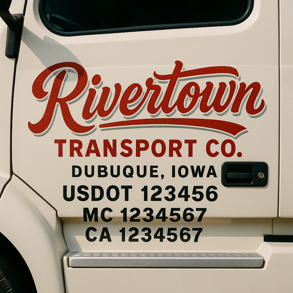 Custom Truck Door Decal Sticker Lettering For Semi-Trucks, Work Trucks, Box Trucks For USDOT Compliance