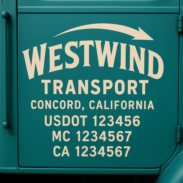Custom Truck Door Decal Sticker Lettering For Semi-Trucks, Work Trucks, Box Trucks For USDOT Compliance
