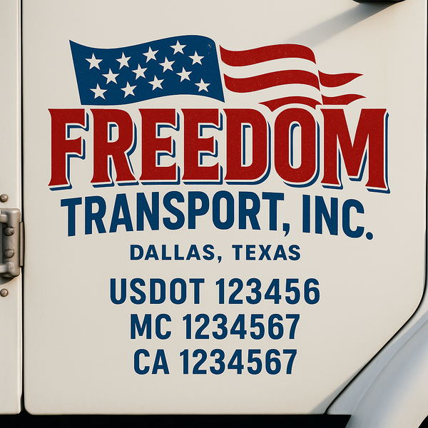 Custom Truck Door Decal Sticker Lettering For Semi-Trucks, Work Trucks, Box Trucks For USDOT Compliance