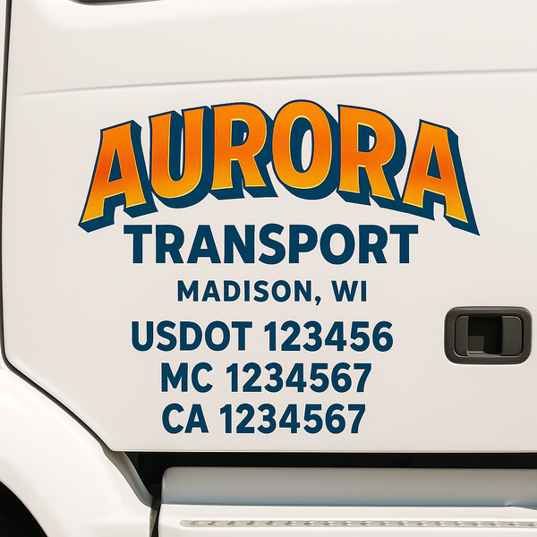 Custom Truck Door Decal Sticker Lettering For Semi-Trucks, Work Trucks, Box Trucks For USDOT Compliance