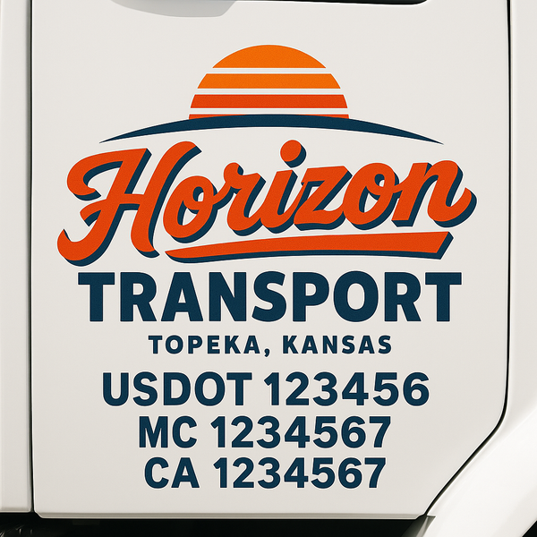 Custom Truck Door Decal Sticker Lettering For Semi-Trucks, Work Trucks, Box Trucks For USDOT Compliance