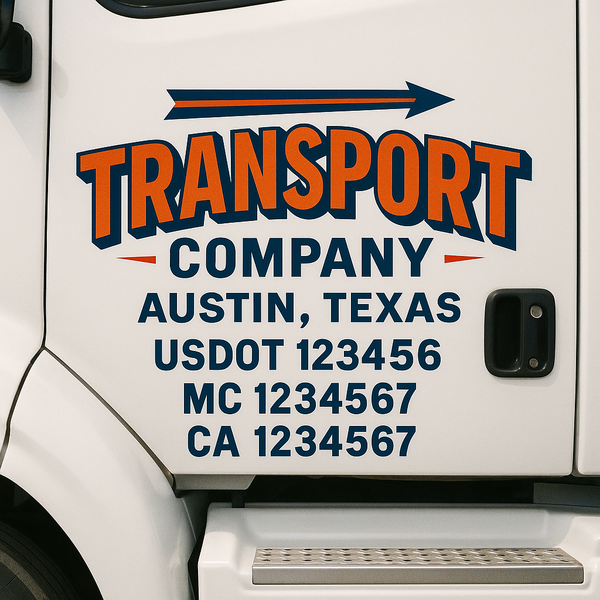 Custom Truck Door Decal Sticker Lettering For Semi-Trucks, Work Trucks, Box Trucks For USDOT Compliance