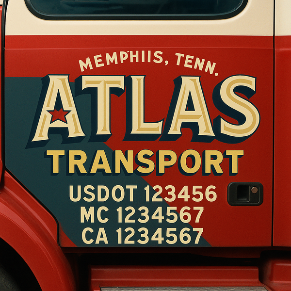 Custom Truck Door Decal Sticker Lettering For Semi-Trucks, Work Trucks, Box Trucks For USDOT Compliance