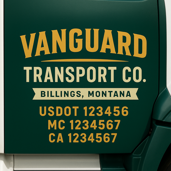 Custom Truck Door Decal Sticker Lettering For Semi-Trucks, Work Trucks, Box Trucks For USDOT Compliance