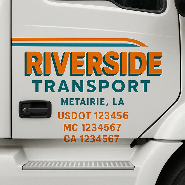 Custom Truck Door Decal Sticker Lettering For Semi-Trucks, Work Trucks, Box Trucks For USDOT Compliance