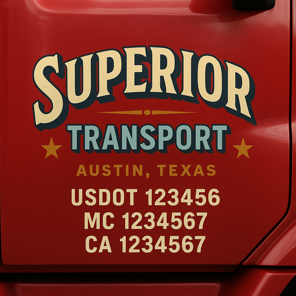 Custom Truck Door Decal Sticker Lettering For Semi-Trucks, Work Trucks, Box Trucks For USDOT Compliance
