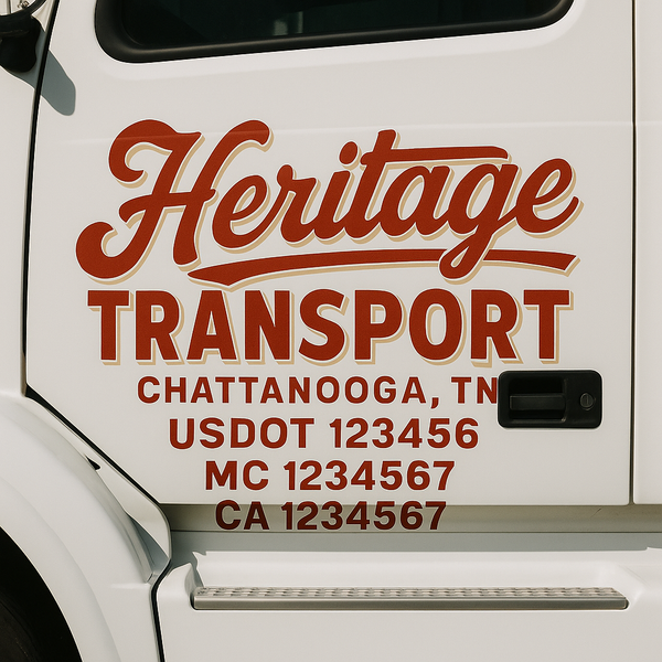 Custom Truck Door Decal Sticker Lettering For Semi-Trucks, Work Trucks, Box Trucks For USDOT Compliance
