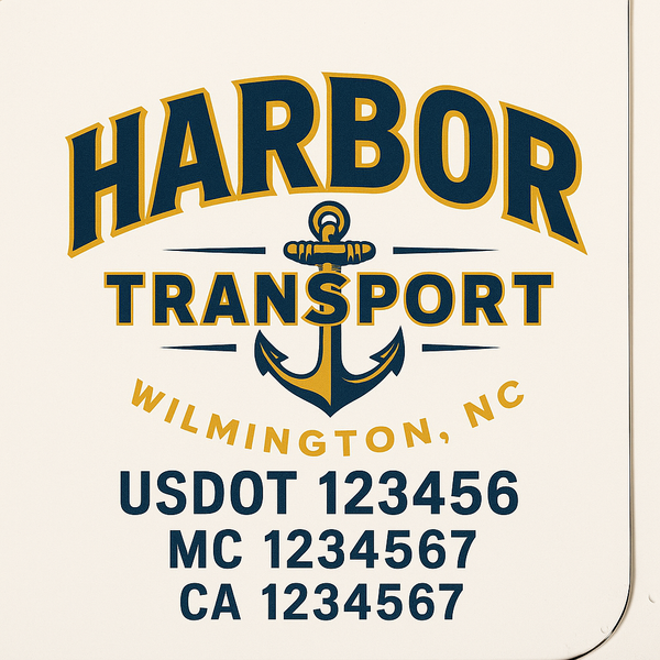 Custom Truck Door Decal Sticker Lettering For Semi-Trucks, Work Trucks, Box Trucks For USDOT Compliance