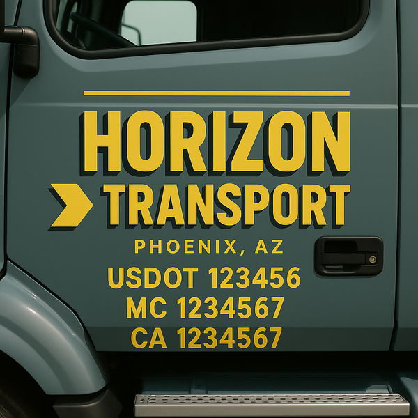 Custom Truck Door Decal Sticker Lettering For Semi-Trucks, Work Trucks, Box Trucks For USDOT Compliance