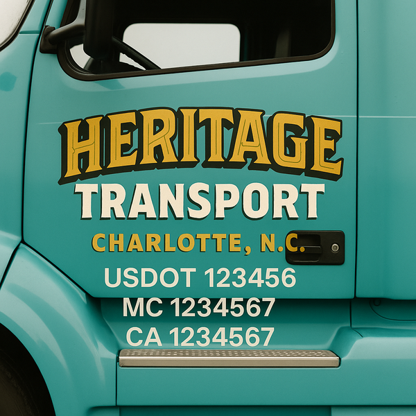 Custom Truck Door Decal Sticker Lettering For Semi-Trucks, Work Trucks, Box Trucks For USDOT Compliance