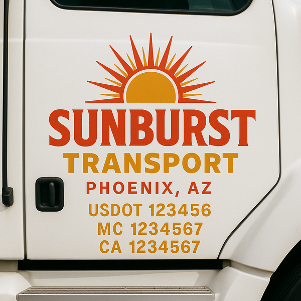 Custom Truck Door Decal Sticker Lettering For Semi-Trucks, Work Trucks, Box Trucks For USDOT Compliance