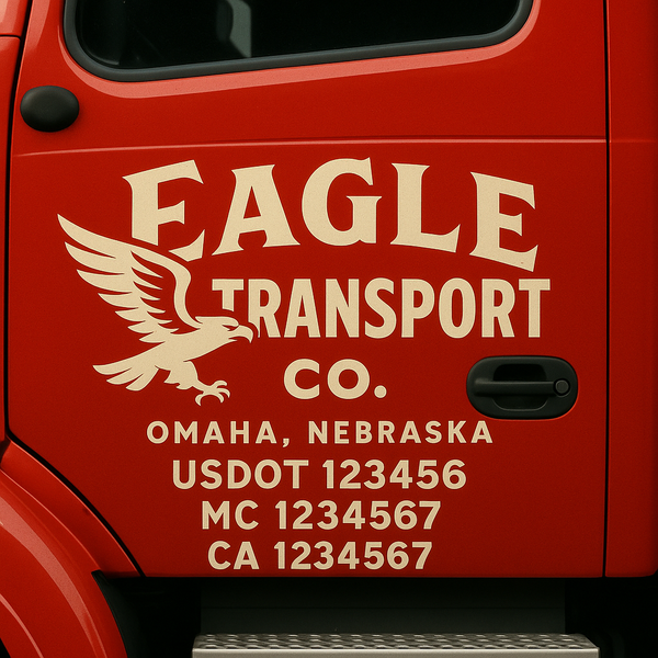 Custom Truck Door Decal Sticker Lettering For Semi-Trucks, Work Trucks, Box Trucks For USDOT Compliance