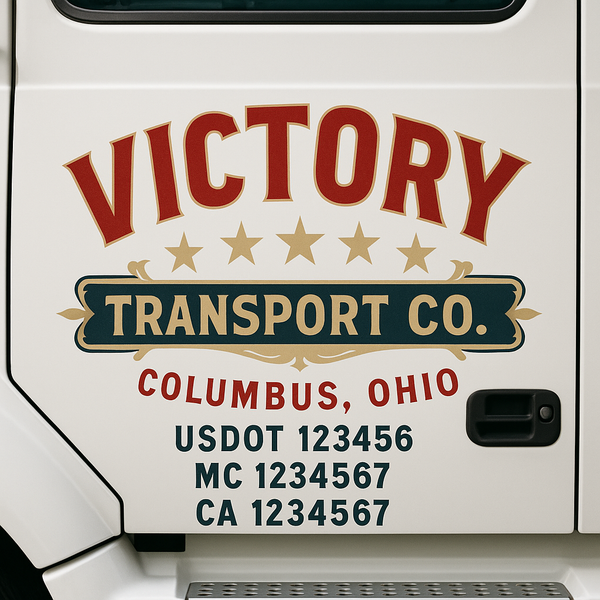 Custom Truck Door Decal Sticker Lettering For Semi-Trucks, Work Trucks, Box Trucks For USDOT Compliance