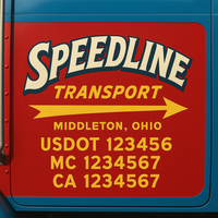 Custom Truck Door Decal Sticker Lettering For Semi-Trucks, Work Trucks, Box Trucks For USDOT Compliance