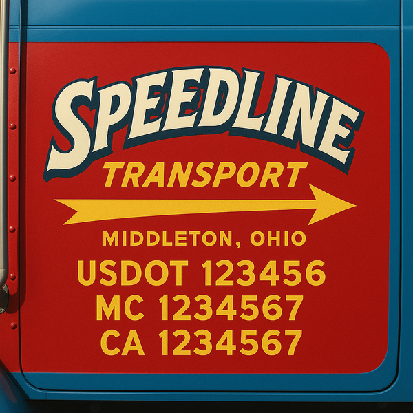 Custom Truck Door Decal Sticker Lettering For Semi-Trucks, Work Trucks, Box Trucks For USDOT Compliance