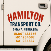 Custom Truck Door Decal Sticker Lettering For Semi-Trucks, Work Trucks, Box Trucks For USDOT Compliance