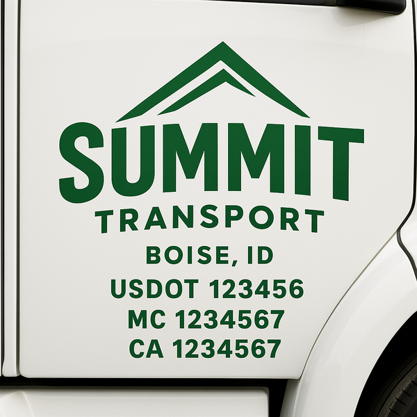 Custom Truck Door Decal Sticker Lettering For Semi-Trucks, Work Trucks, Box Trucks For USDOT Compliance