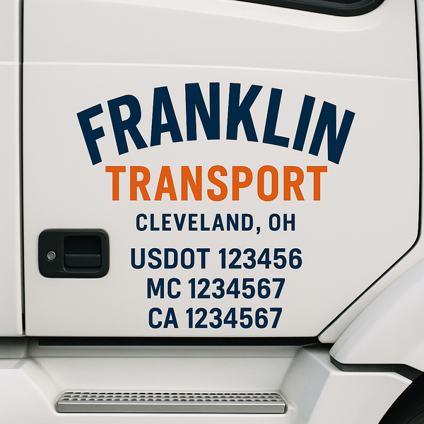 Custom Truck Door Decal Sticker Lettering For Semi-Trucks, Work Trucks, Box Trucks For USDOT Compliance
