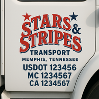 Custom Truck Door Decal Sticker Lettering For Semi-Trucks, Work Trucks, Box Trucks For USDOT Compliance