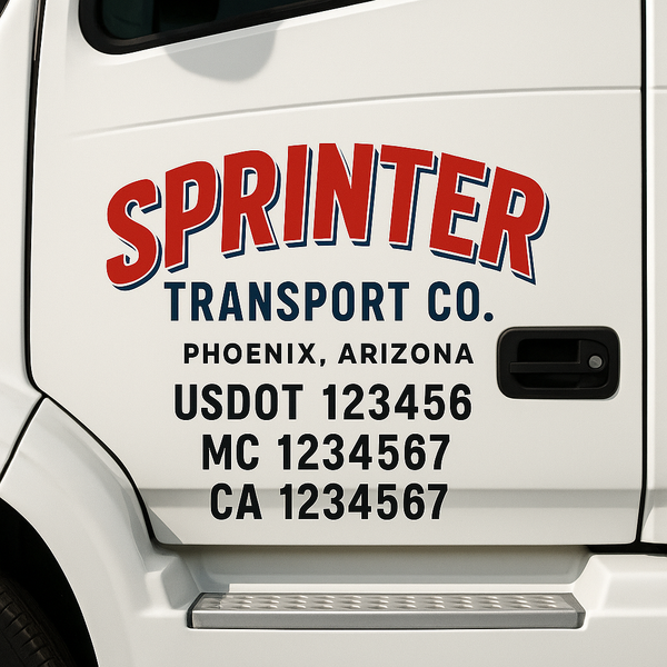 Custom Truck Door Decal Sticker Lettering For Semi-Trucks, Work Trucks, Box Trucks For USDOT Compliance