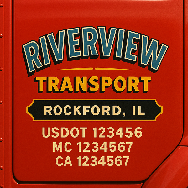 Custom Truck Door Decal Sticker Lettering For Semi-Trucks, Work Trucks, Box Trucks For USDOT Compliance