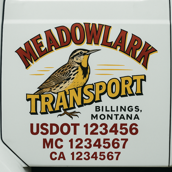 Custom Truck Door Decal Sticker Lettering For Semi-Trucks, Work Trucks, Box Trucks For USDOT Compliance