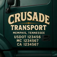 Custom Truck Door Decal Sticker Lettering For Semi-Trucks, Work Trucks, Box Trucks For USDOT Compliance