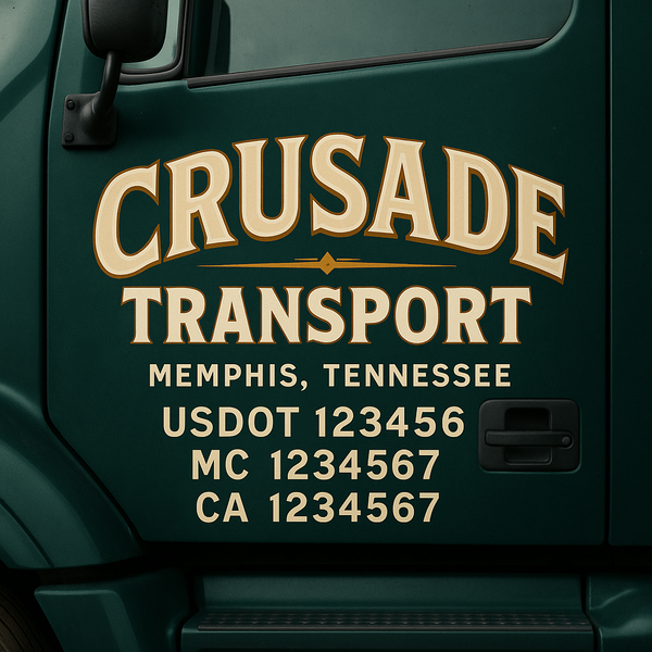 Custom Truck Door Decal Sticker Lettering For Semi-Trucks, Work Trucks, Box Trucks For USDOT Compliance