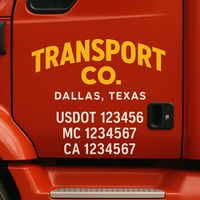 Custom Truck Door Decal Sticker Lettering For Semi-Trucks, Work Trucks, Box Trucks For USDOT Compliance