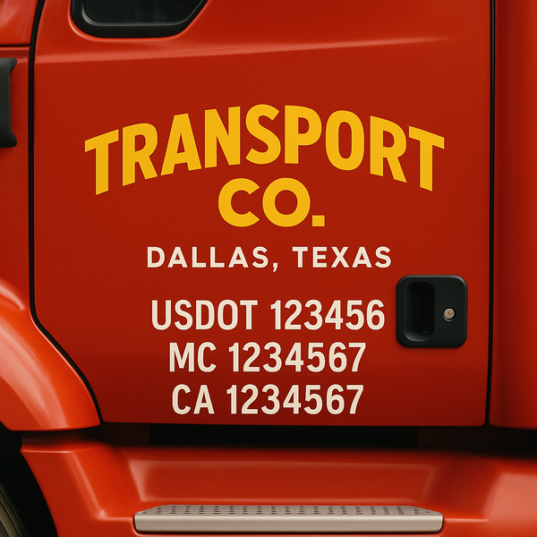 Custom Truck Door Decal Sticker Lettering For Semi-Trucks, Work Trucks, Box Trucks For USDOT Compliance