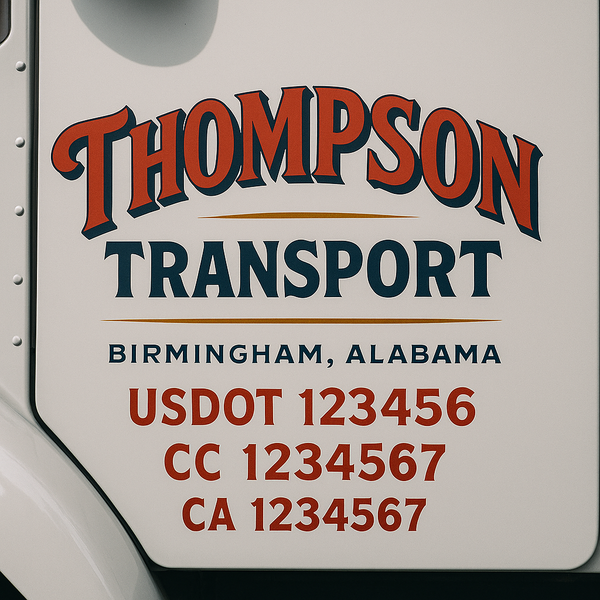 Custom Truck Door Decal Sticker Lettering For Semi-Trucks, Work Trucks, Box Trucks For USDOT Compliance