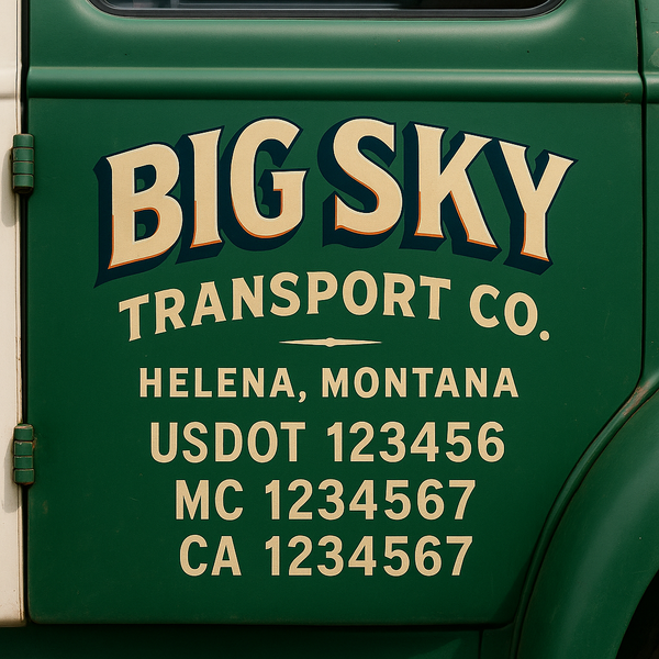 Custom Truck Door Decal Sticker Lettering For Semi-Trucks, Work Trucks, Box Trucks For USDOT Compliance