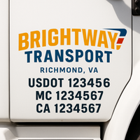 Custom Truck Door Decal Sticker Lettering For Semi-Trucks, Work Trucks, Box Trucks For USDOT Compliance
