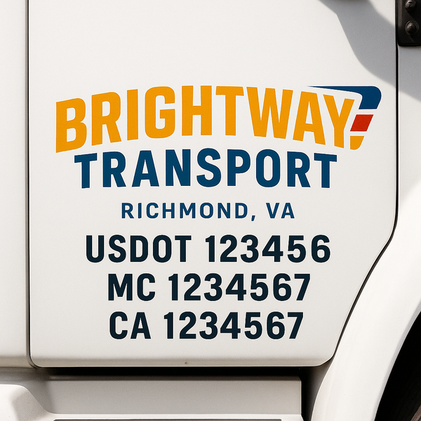 Custom Truck Door Decal Sticker Lettering For Semi-Trucks, Work Trucks, Box Trucks For USDOT Compliance