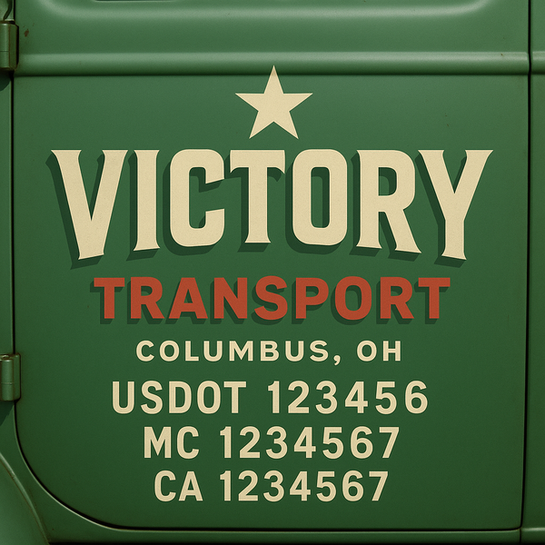 Custom Truck Door Decal Sticker Lettering For Semi-Trucks, Work Trucks, Box Trucks For USDOT Compliance