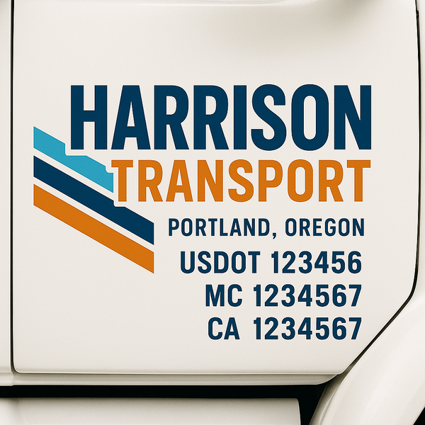Custom Truck Door Decal Sticker Lettering For Semi-Trucks, Work Trucks, Box Trucks For USDOT Compliance