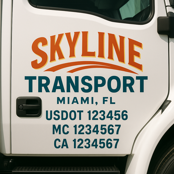 Custom Truck Door Decal Sticker Lettering For Semi-Trucks, Work Trucks, Box Trucks For USDOT Compliance