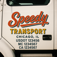 Custom Truck Door Decal Sticker Lettering For Semi-Trucks, Work Trucks, Box Trucks For USDOT Compliance