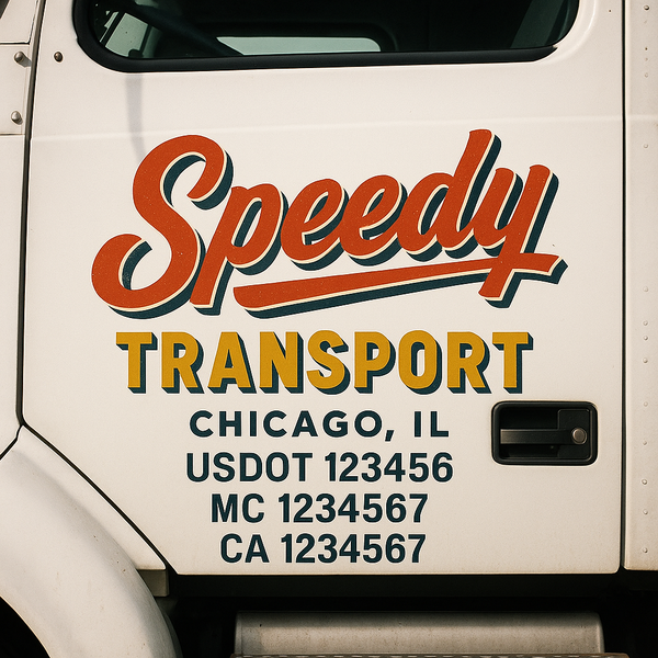 Custom Truck Door Decal Sticker Lettering For Semi-Trucks, Work Trucks, Box Trucks For USDOT Compliance