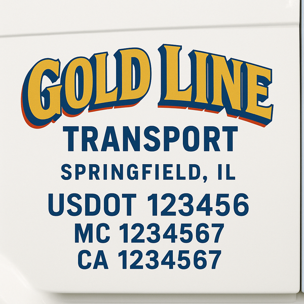 Custom Truck Door Decal Sticker Lettering For Semi-Trucks, Work Trucks, Box Trucks For USDOT Compliance