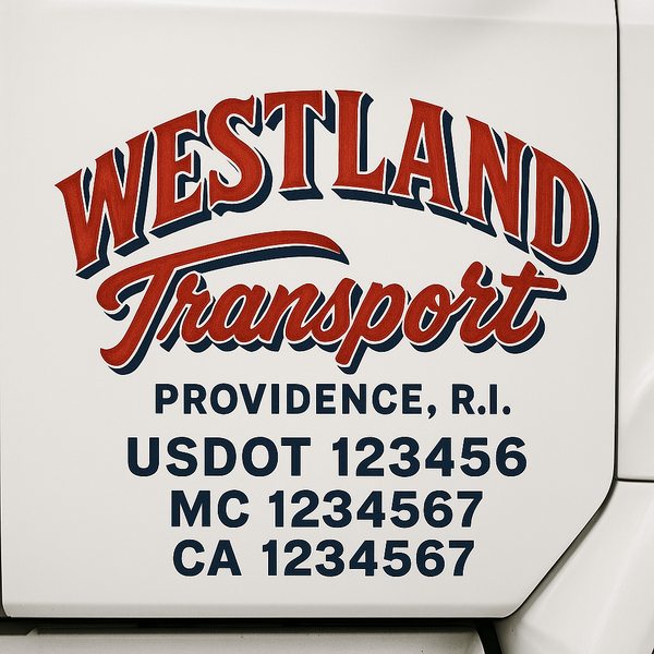 Custom Truck Door Decal Sticker Lettering For Semi-Trucks, Work Trucks, Box Trucks For USDOT Compliance