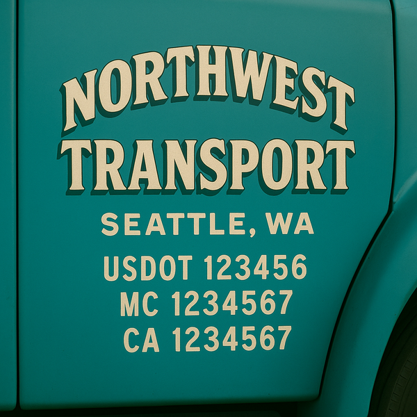 Custom Truck Door Decal Sticker Lettering For Semi-Trucks, Work Trucks, Box Trucks For USDOT Compliance