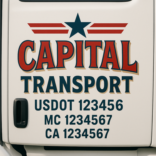 Custom Truck Door Decal Sticker Lettering For Semi-Trucks, Work Trucks, Box Trucks For USDOT Compliance