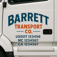 Custom Truck Door Decal Sticker Lettering For Semi-Trucks, Work Trucks, Box Trucks For USDOT Compliance